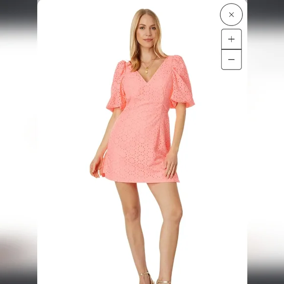 NWT Lilly Pulitzer Celestina V-Neck Romper Sunrise Coral Neon Sunburst E… - Picture 2 of 14